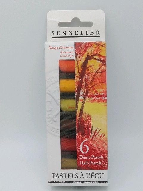 Etui 6 demi pastels à l'écu paysage d'automne Sennelier