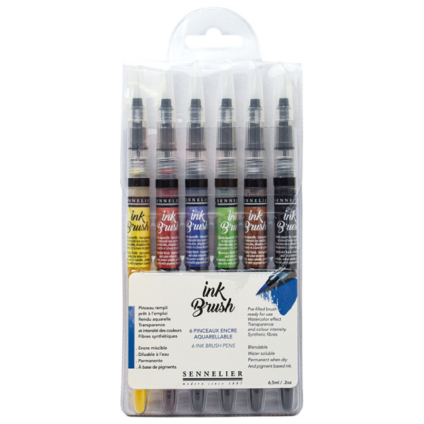 Ink Brush offre spéciale 6 feutres pinceaux + 11 cartes postales
