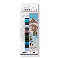 Etui 6 demi pastels à l'écu Paysage d'hiver Sennelier