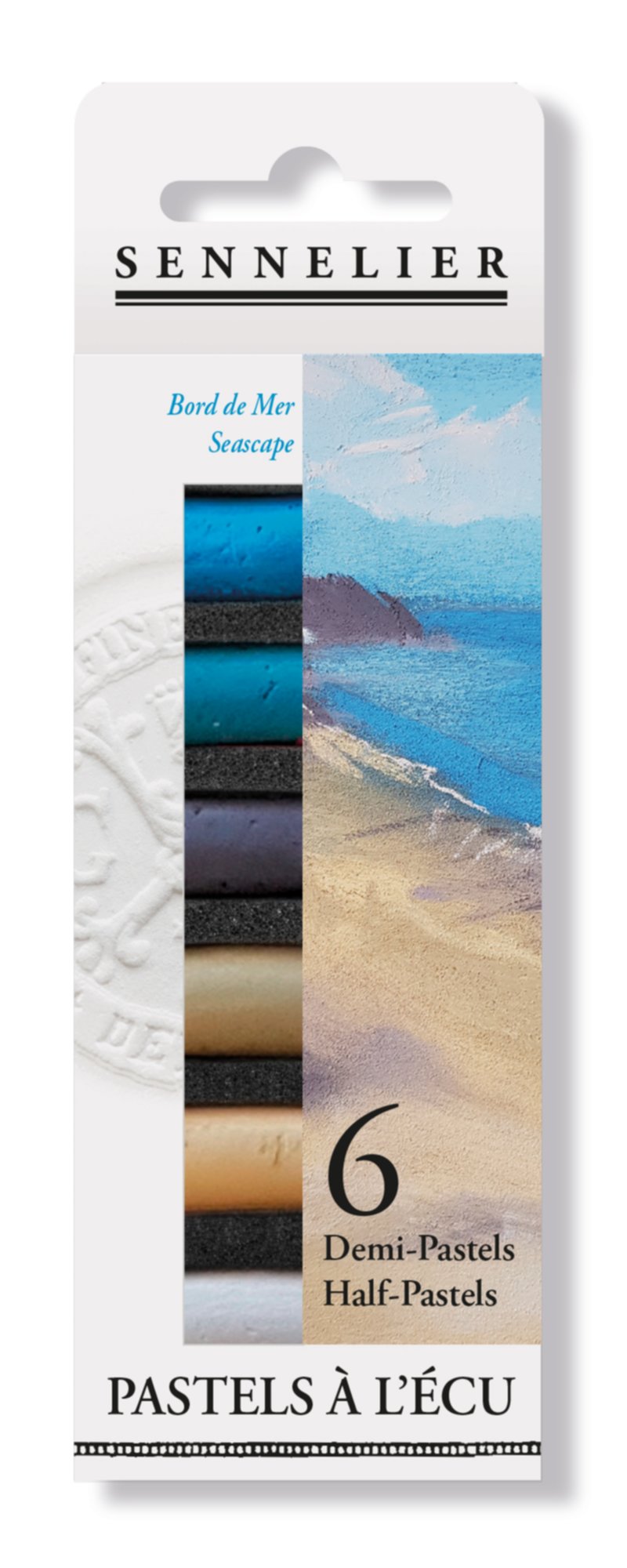 Etui 6 demi pastels à l'écu Bord de mer Sennelier