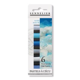 Etui 6 demi pastels à l'écu Ciel d'été Sennelier