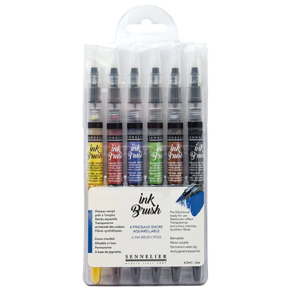 Ink Brush offre spéciale 6 feutres pinceaux + 11 cartes postales
