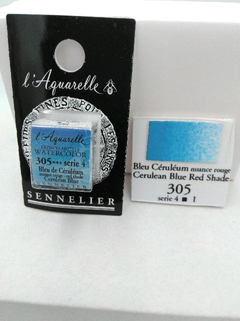 Aquarelle Extra fine Demi Godet Bleu Céruleum Nuance Rouge S4