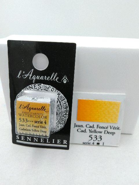 Aquarelle Extra fine Demi Godet Jaune Cadmium Foncé Véritable S4 – Image 2