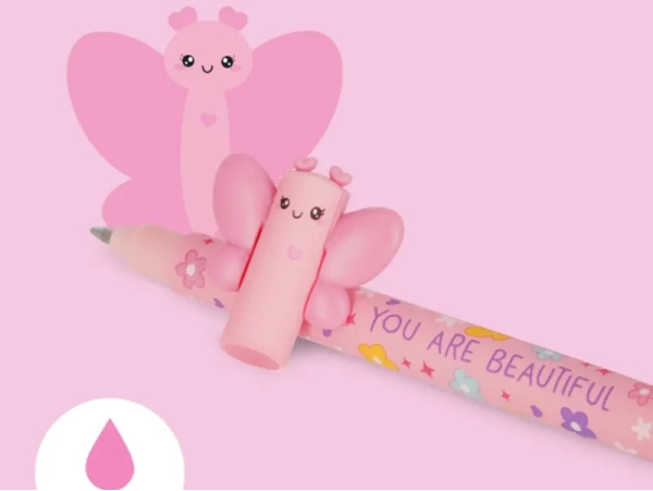 Legami Stylo encre effaçable Papillon Encre rose