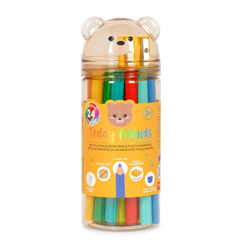 Legami 24 crayons de couleur Teddy Bear