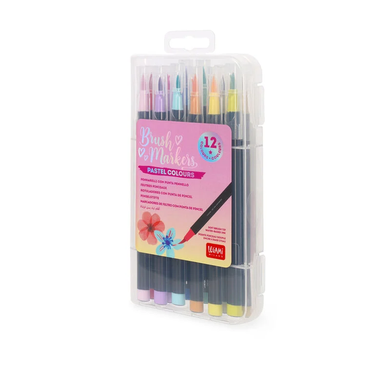 Legami 12 feutres pinceaux Couleurs pastels