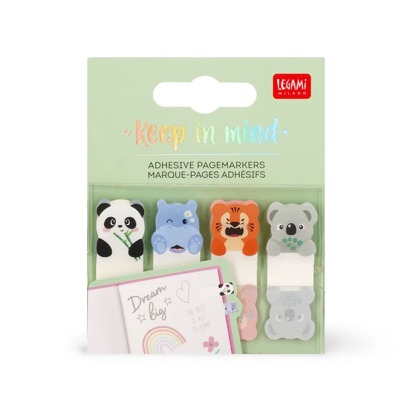Legami Marque page adhésif Keep in mind Cute animals