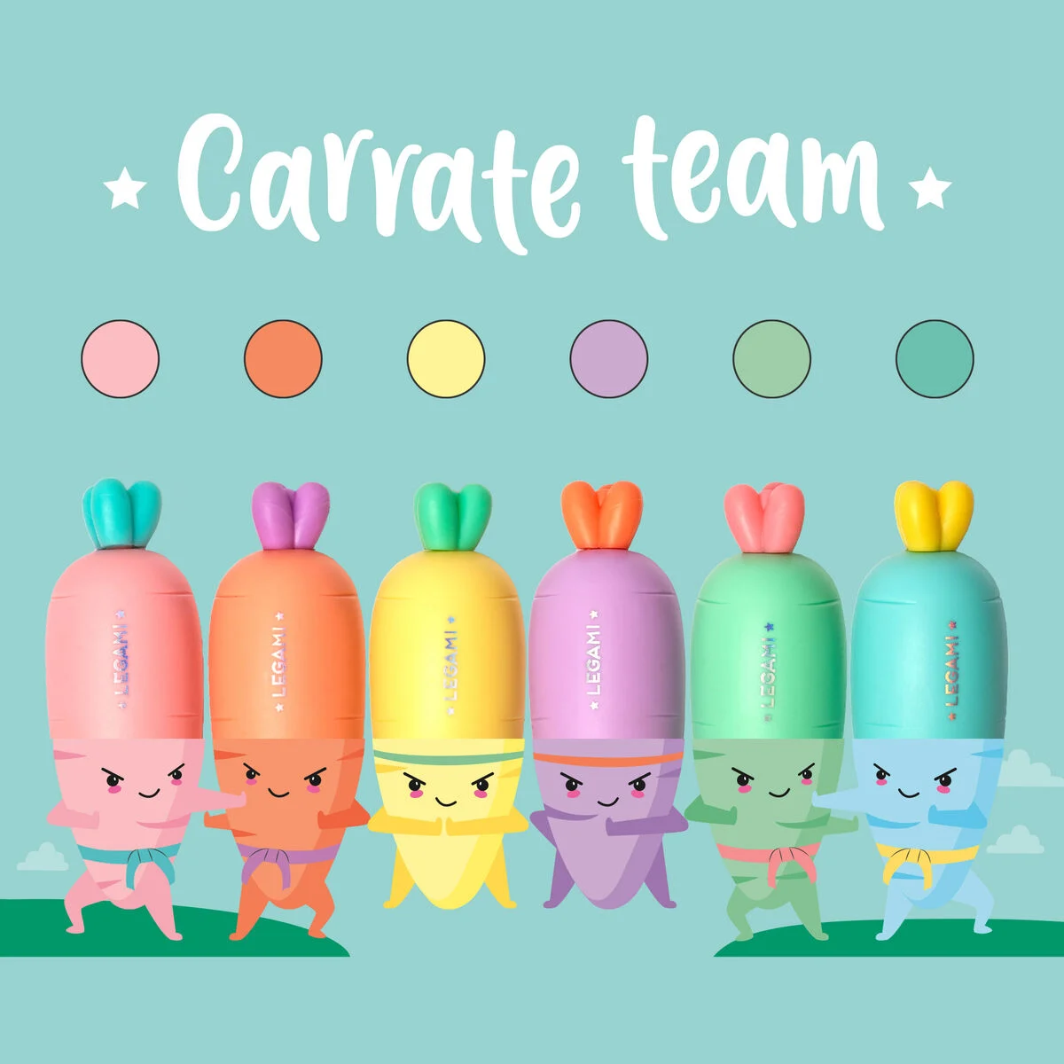 Legami set de 6 mini surligneurs Carrate team – Image 2
