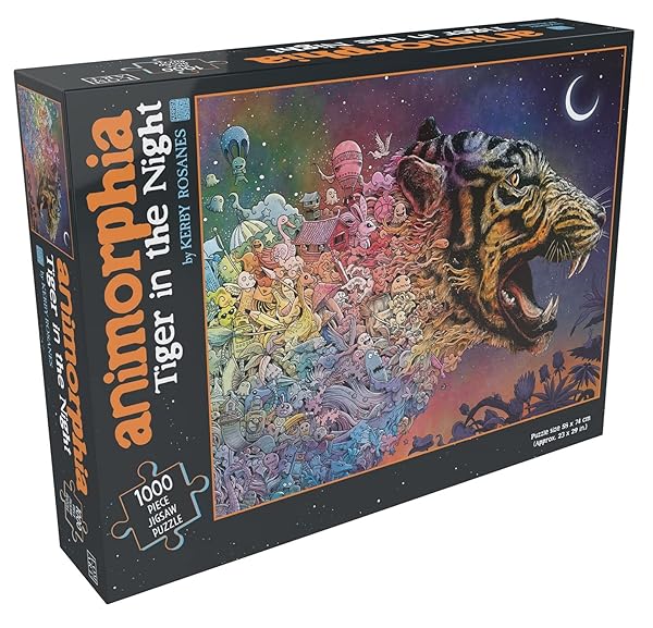 Puzzle 1000 pièces Animorphia Tigre dans la nuit