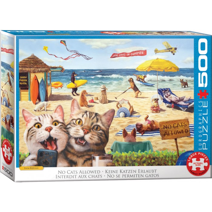 Puzzle 500 pièces XL Interdit aux chats