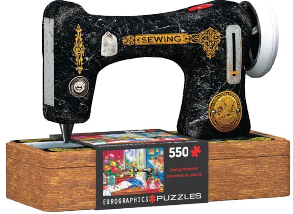 Puzzle 550 pièces Machine à coudre boite métal