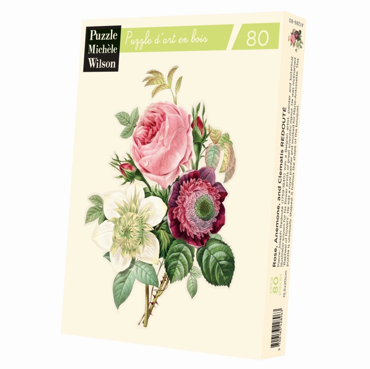 Puzzle bois 80 pièces Rose Redouté M. Wilson